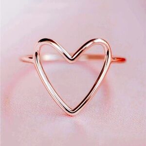 Rose Gold Heart Ring Women size 10